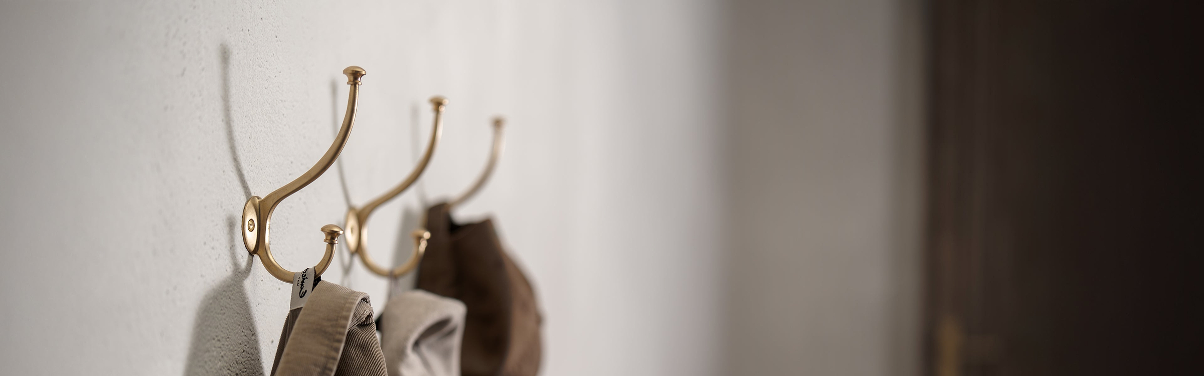 Antique brass hooks & shelf brackets