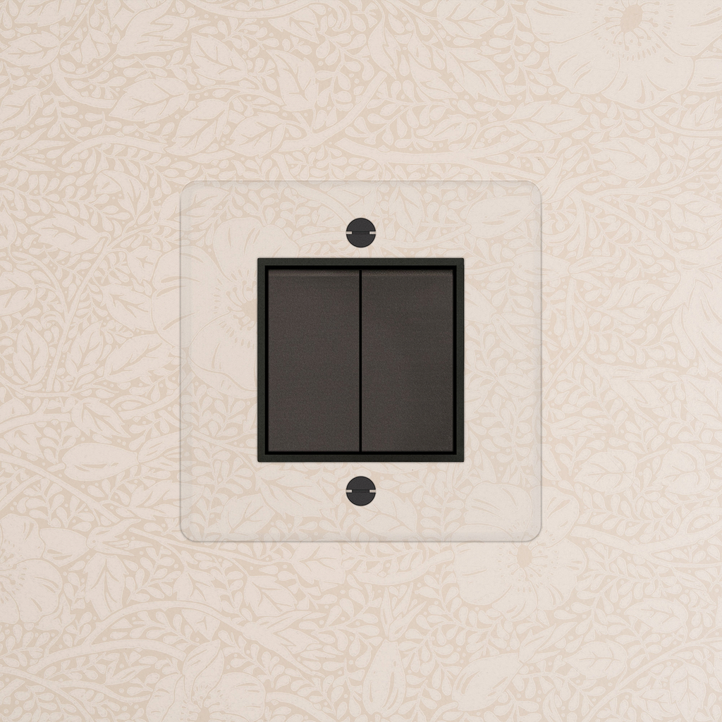 Kew Single 2x Retractive Rocker Switch Clear Bronze Black | Switches ...
