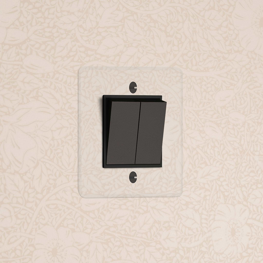 Kew Single 2x Retractive Rocker Switch Clear Bronze Black | Switches ...