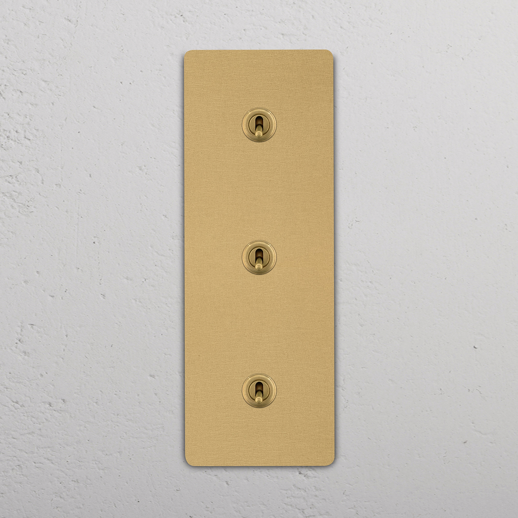 Grove Triple 3x Vertical Toggle Switch Antique Brass | Switches & Dimmers