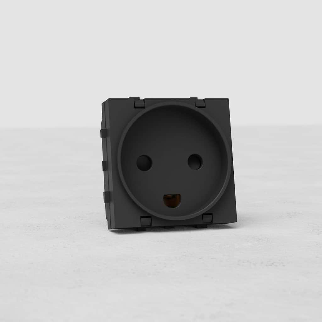 Danish Type K Socket Black | Components | Sockets & Modules