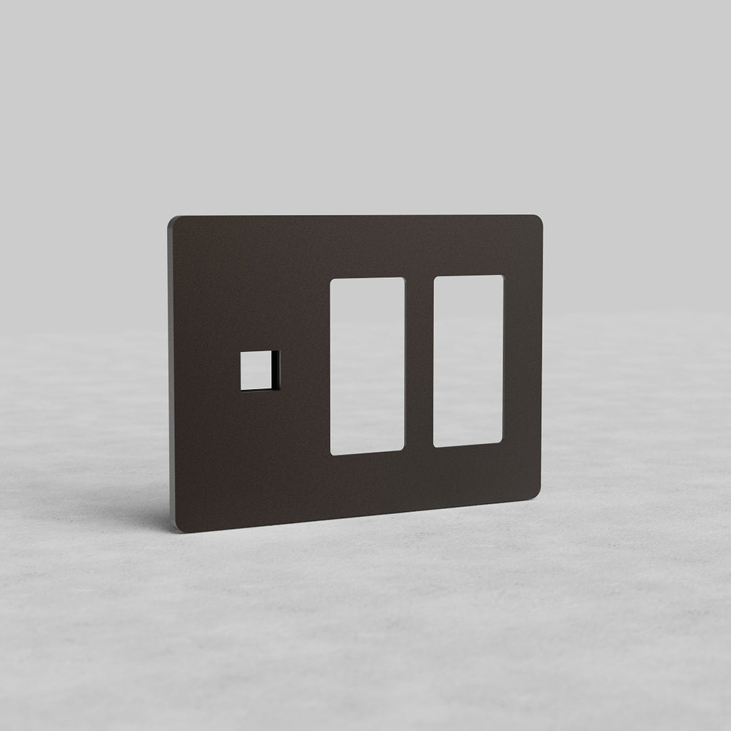 3G 2x Outlet & Keystone Plate Grove Bronze Black | Components ...