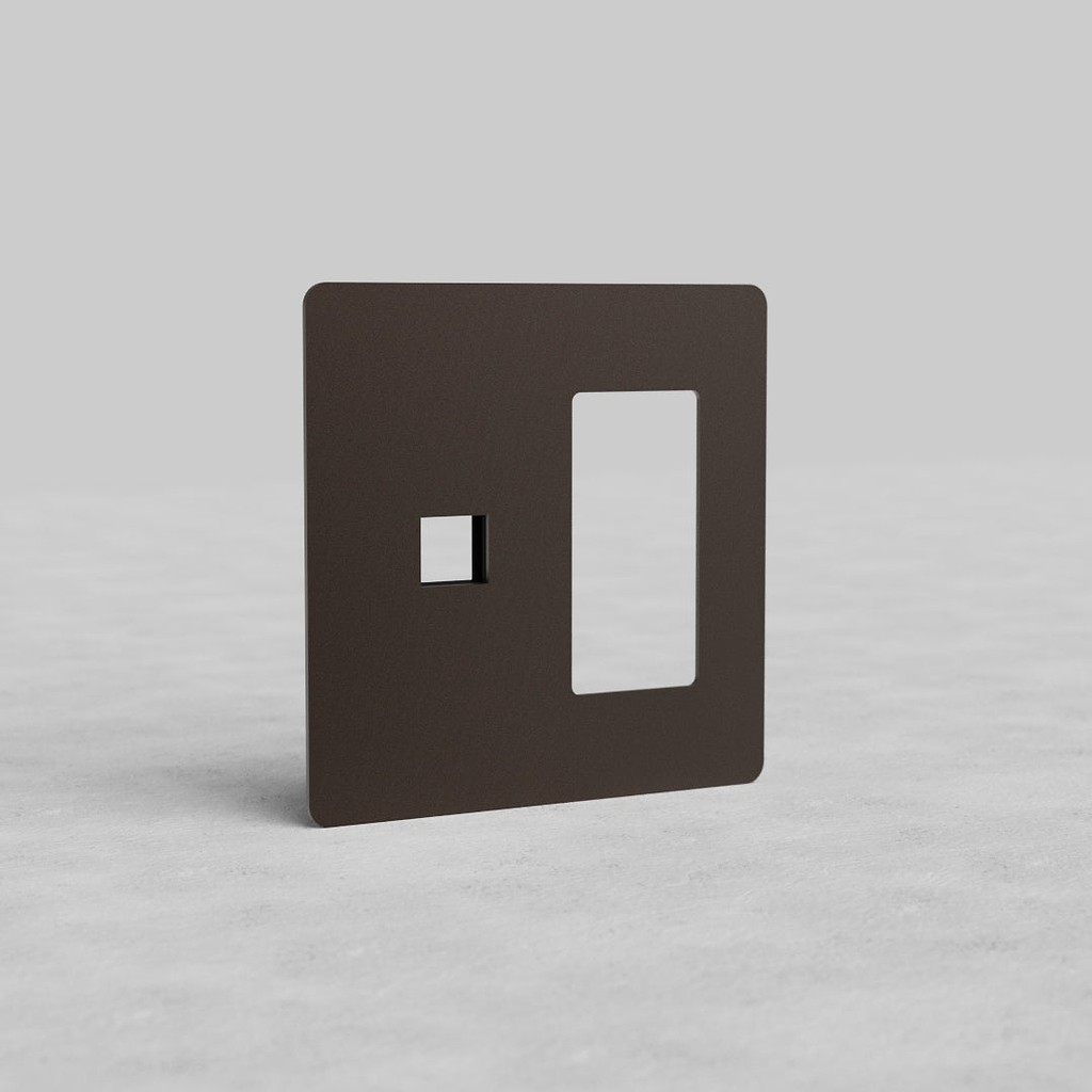 2G Outlet & Keystone Plate Kew Bronze Black | Components | Switches ...