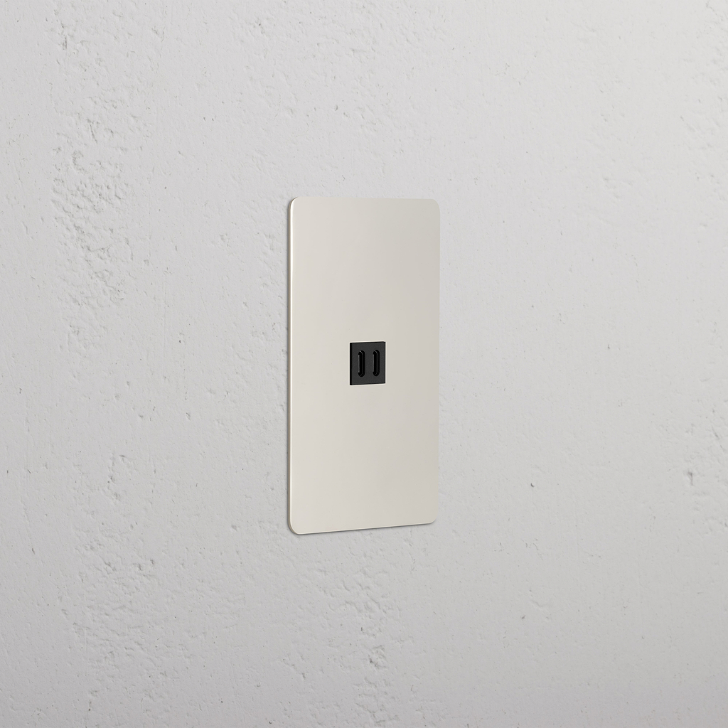 Kew 1G Fast Charge 45W USB Keystone Outlet Polished Nickel Black ...