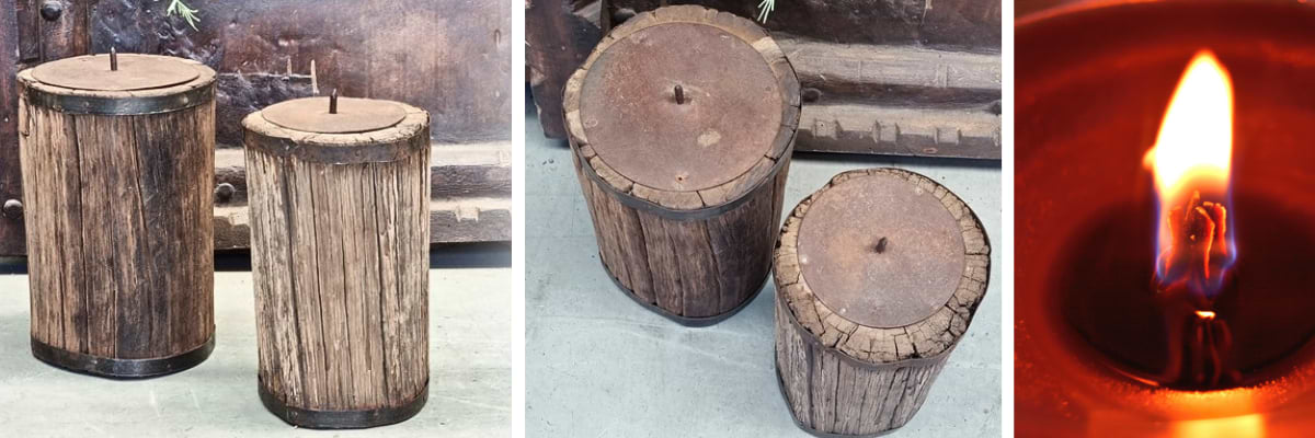 Houten kandelaar