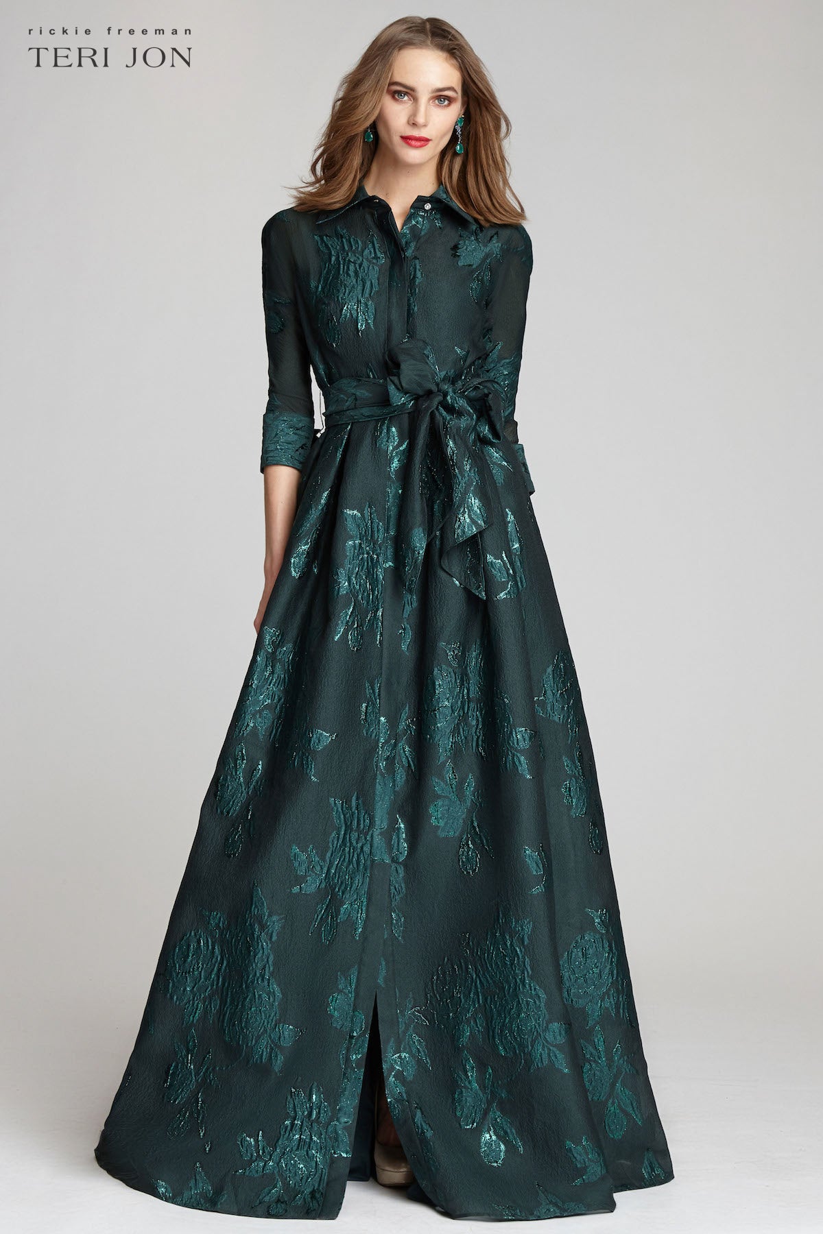 Jacquard Border Pattern Shirt Gown