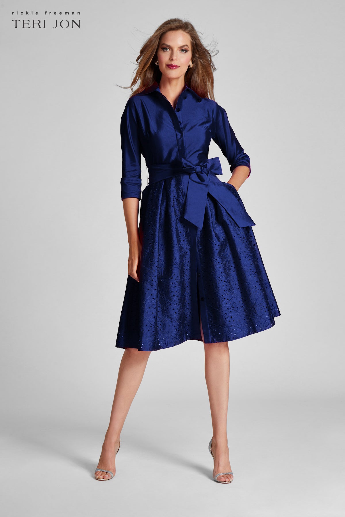 Cotton Shirt Dress With Wrap Tie Waist