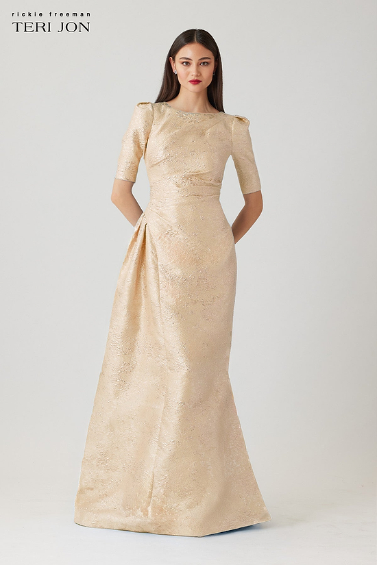 slim fit dress slacks Zapaka Women Golden Mermaid Mother Of the Bride Dress with Short Sleeves  Sparkly Round Neck Sequins Long Wedding Guest Dress – ZAPAKA main image 1