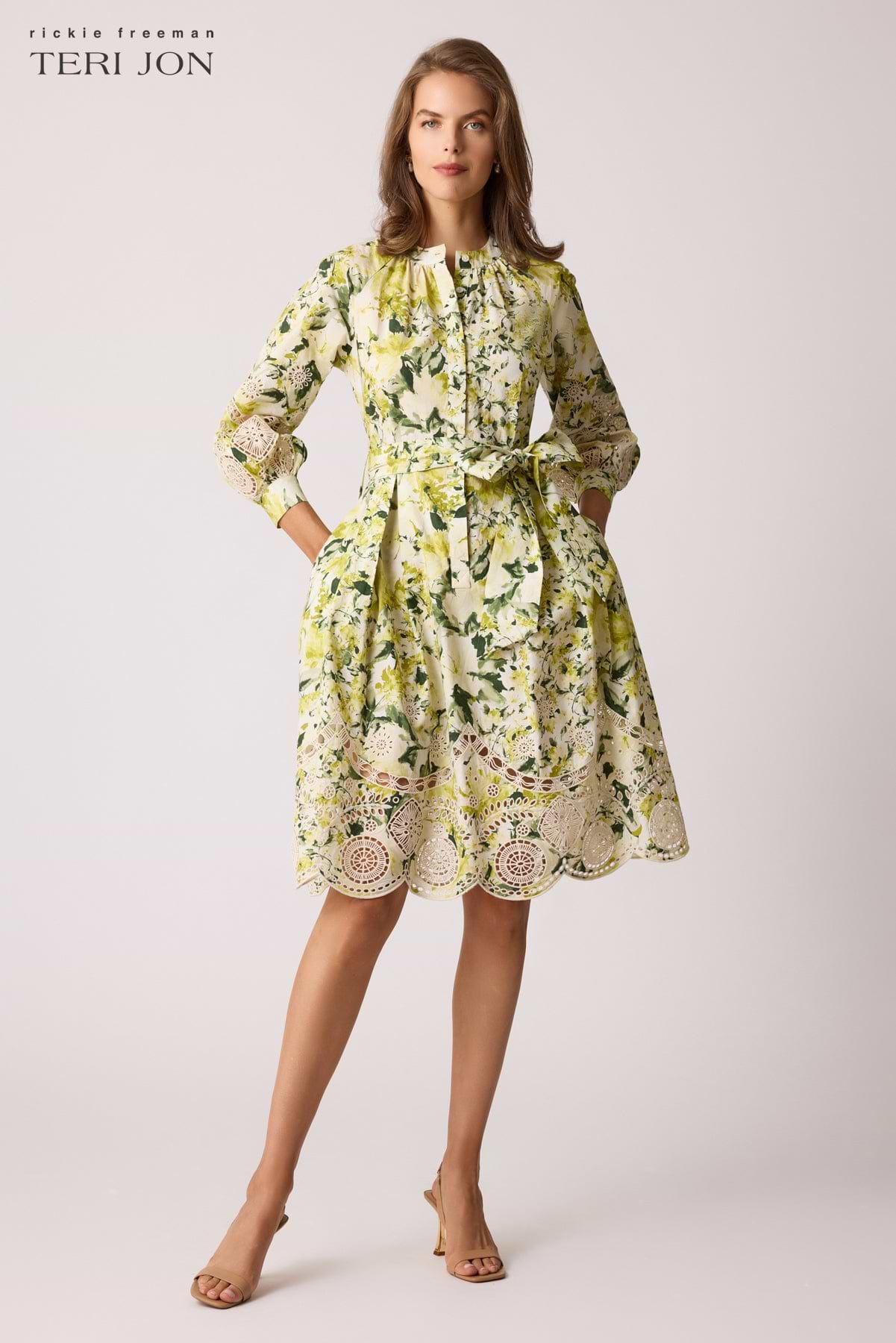 Floral Cotton Midi Shirt Dress