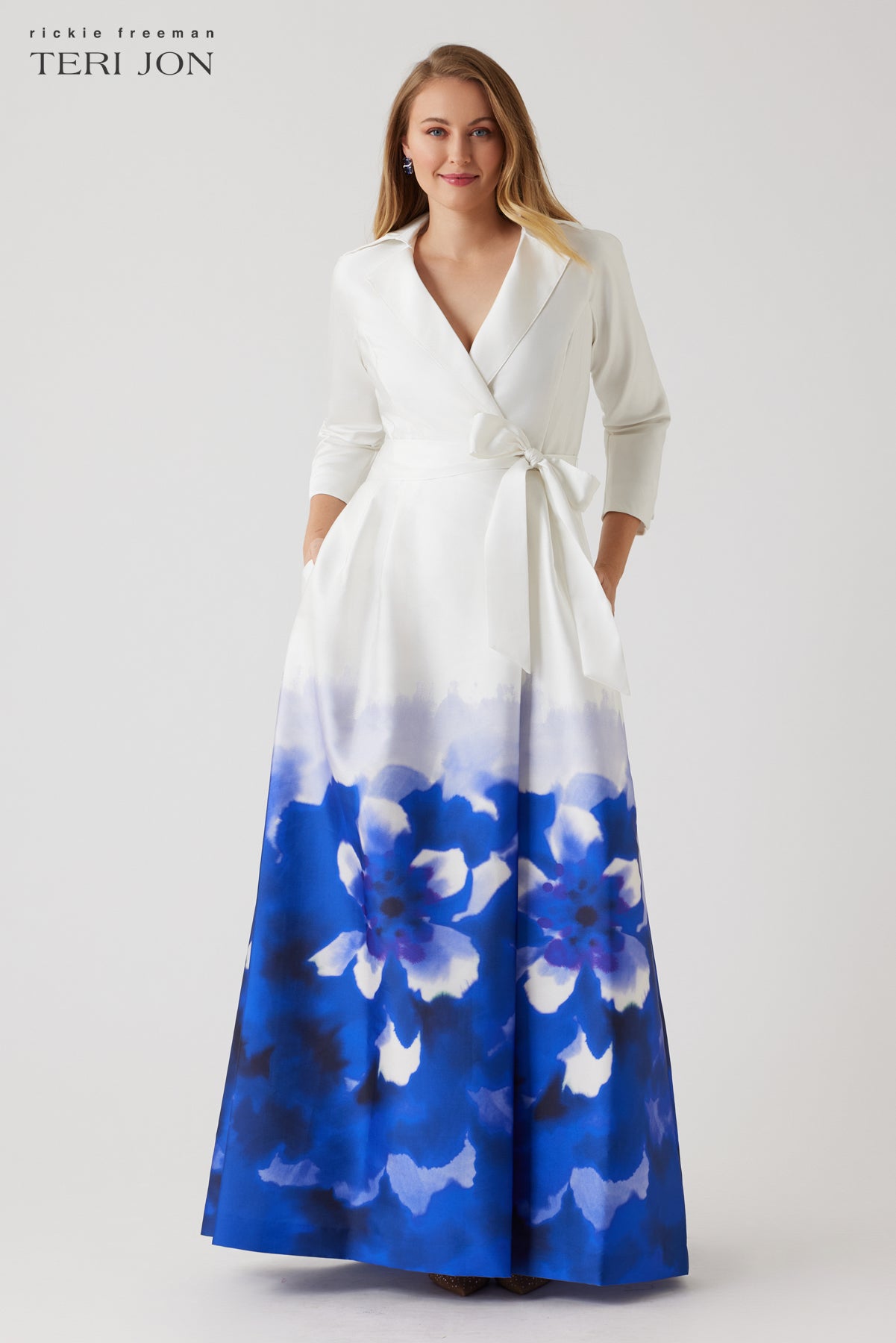 Off The Shoulder Metallic Jacquard A-Line Gown