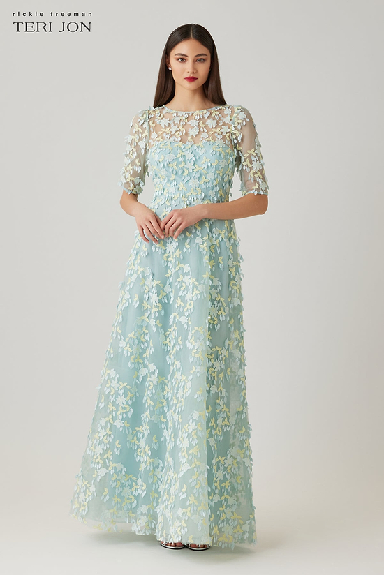 jori lace mom dress Eromi High Neck Jacquard Midi Dress