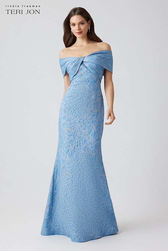 dusty blue midi bridesmaid dresses Sheath-Column Maxi Chiffon Mother of the Bride Dresses COCOMELODY CM0388 main image 0