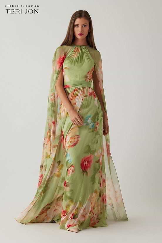 sachin and babi light blue dress The Marais Printed Chiffon Maxi Dress