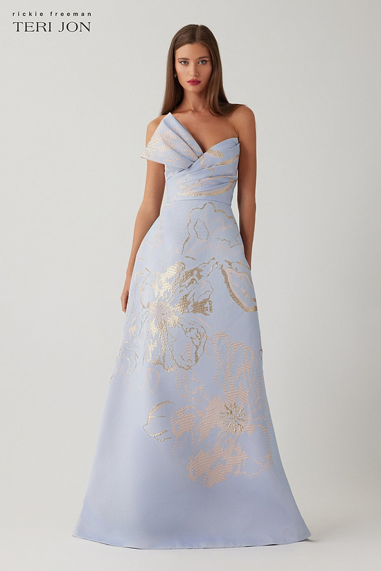 blue dress of monica. Wedtrend Women Sky Blue Mother of the Bride Dress with Lace Appliques A  Line Off The Shoulder Formal Dress – WEDTREND