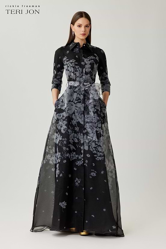 is a shirt dress formal A-Line Floor Length Shirt Dress Wedding Guest Dress Formal Dresses Mother of the Bride Dress Long Sleeve Shirt Collar Elegant Wedding Formal Satin with Slit 2026