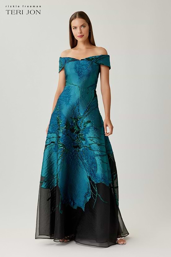 teri jon emerald green dress TERI JON BY RICKIE FREEMAN 257079