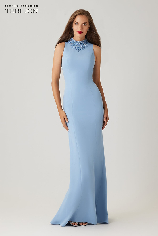 sachin and babi light blue dress 2 Pieces A-Line/Princess Square Collar Chiffon Mother of the Bride Dre