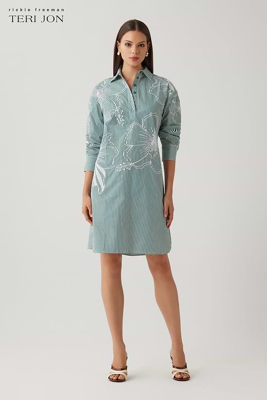 white christmas dresses Broderie Anglaise White Cotton Shirtdress Mini Dress