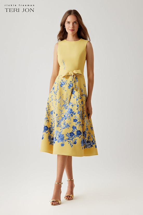 green emerald velvet dress Fit & Flare Dress (Rose) main image 0