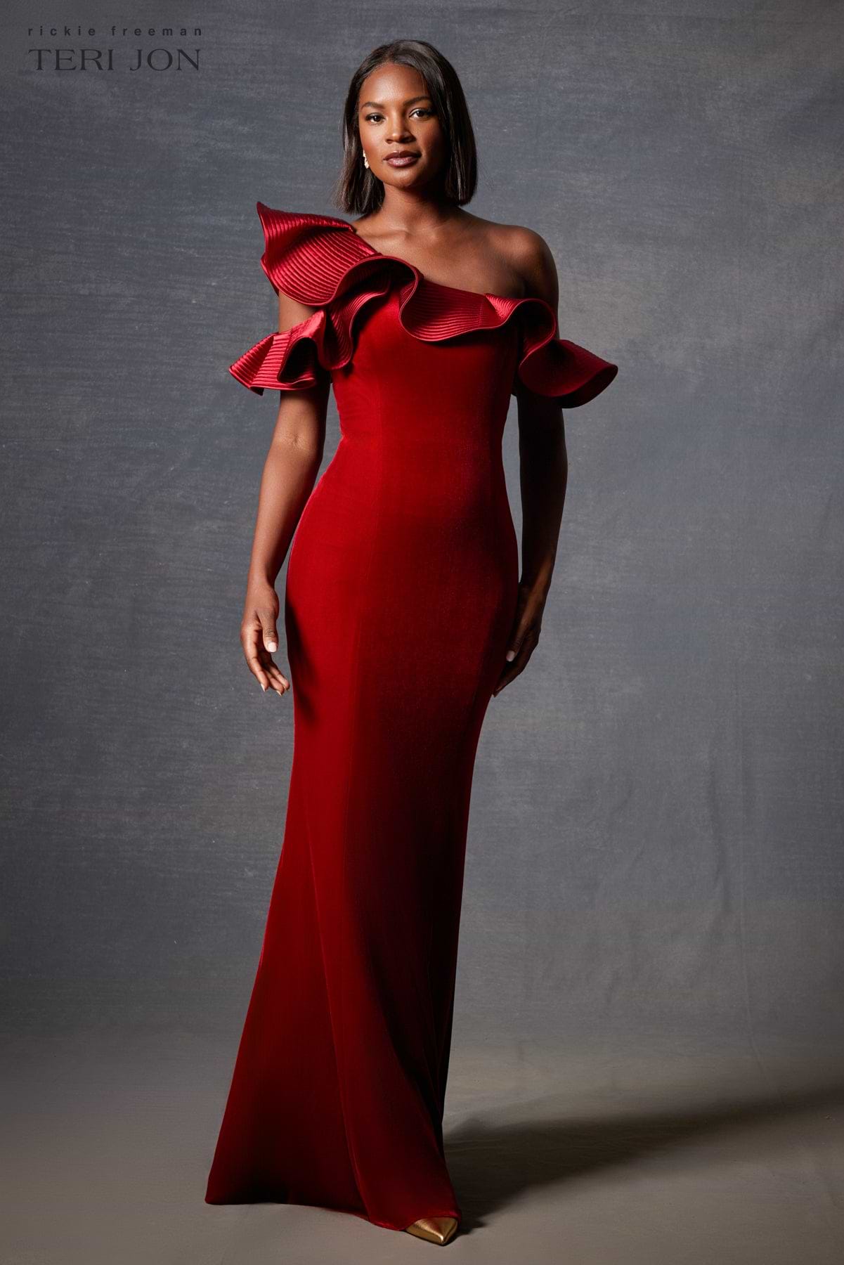 teri jon asymmetrical peplum dress Rickie Freeman for Teri Jon Metallic Textured Jacquard Asymmetric Peplum Dress
