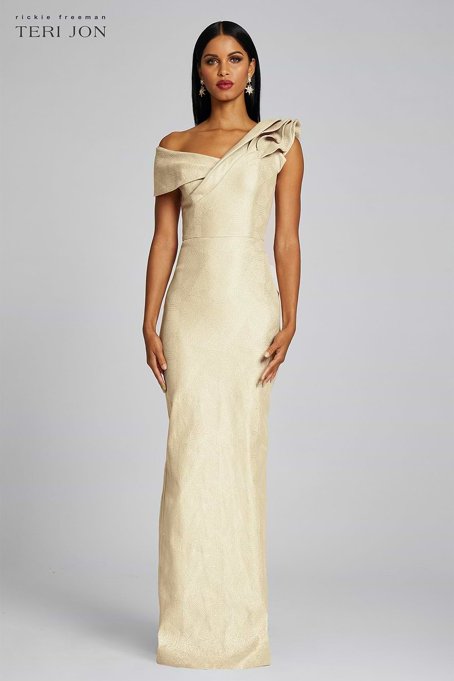 teri jon gold dress Teri Jon Dress 249031
