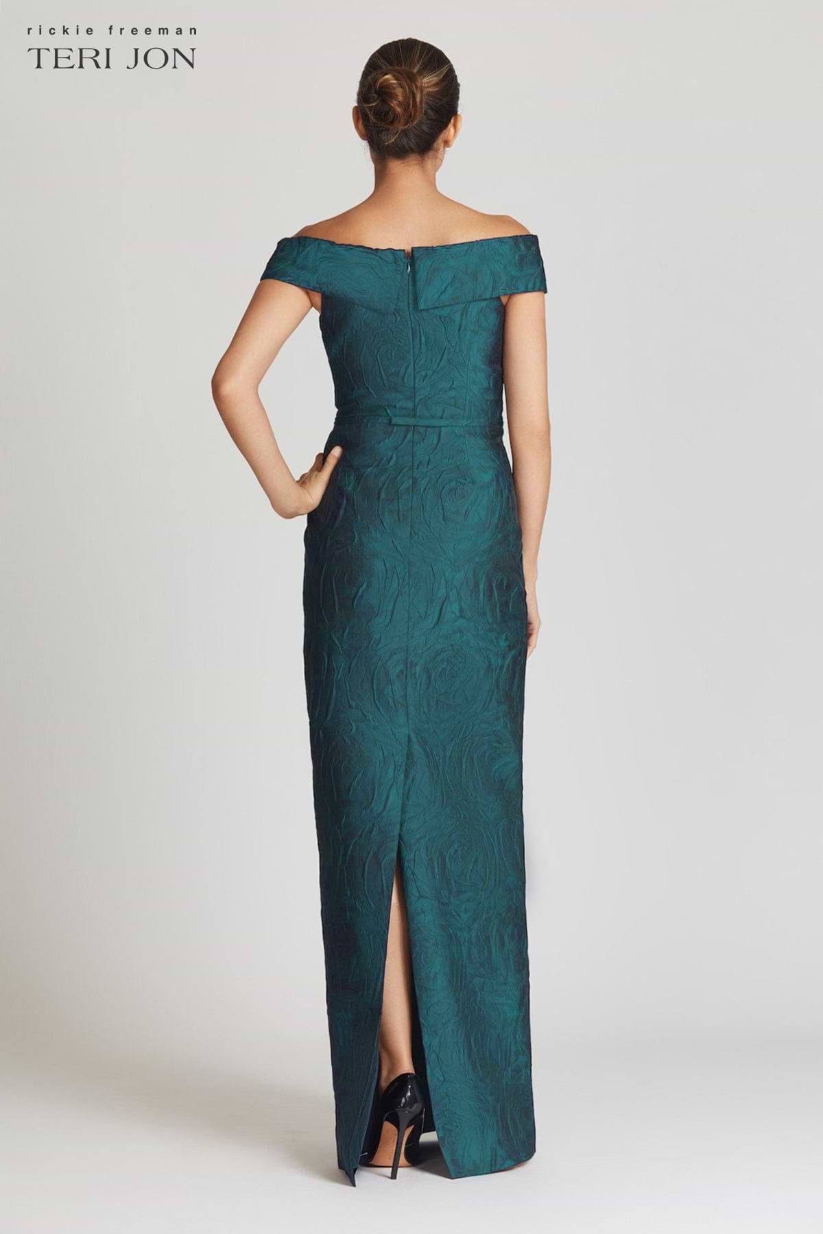 Off The Shoulder Jacquard Gown Terijon.com Off The Shoulder Jacquard Gown Terijon.com