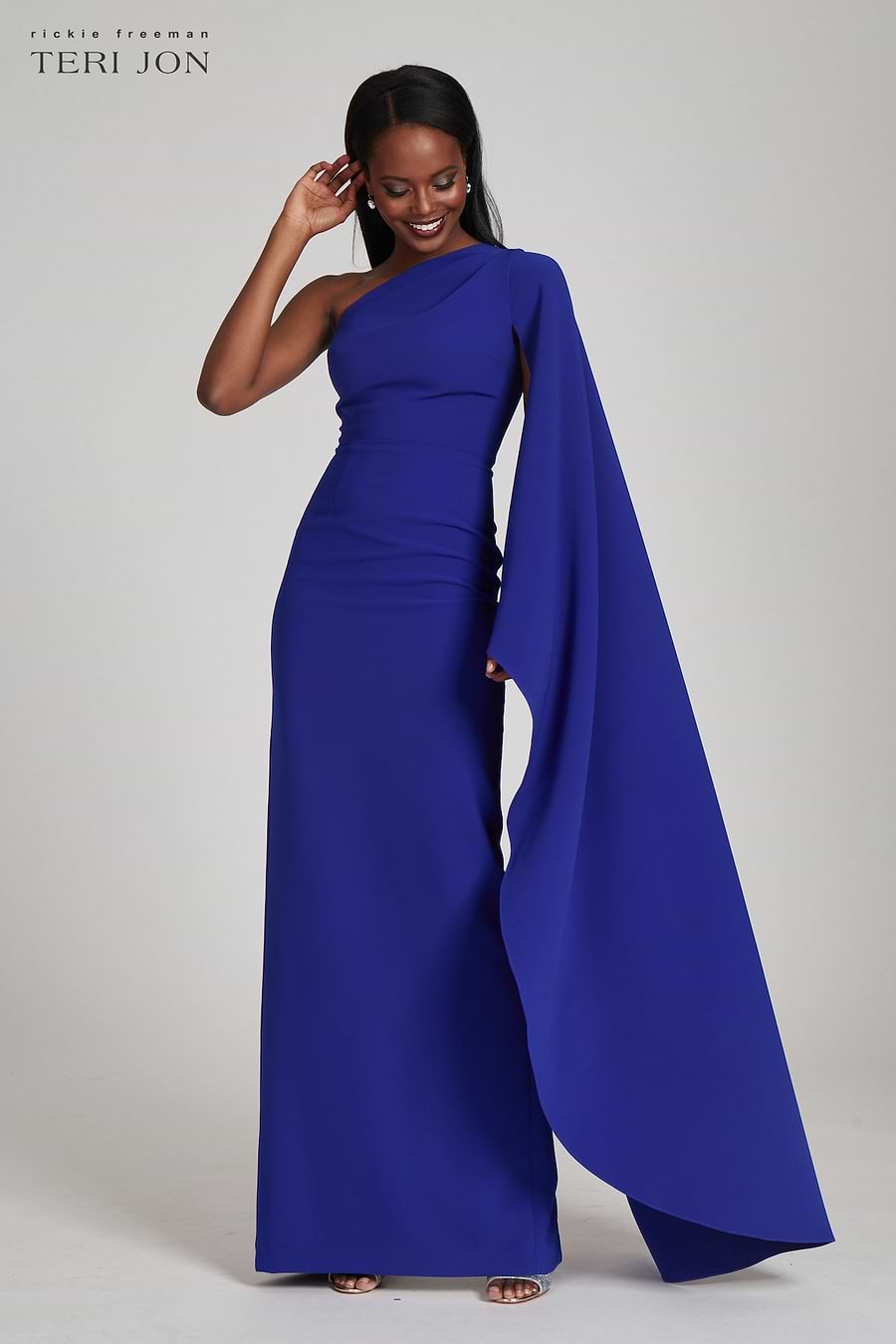 martine stretch crepe one-shoulder dress Dress the Population Black Martine Stretch Crepe One-Shoulder Dress