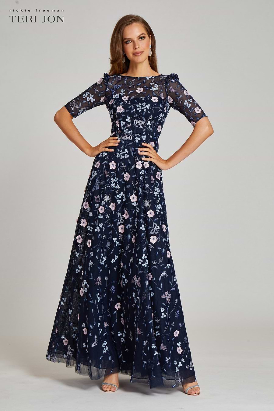 Overlay Gown With 3D Embroidered Florals Terijon.com Overlay Gown With 3D Embroidered Florals Terijon.com