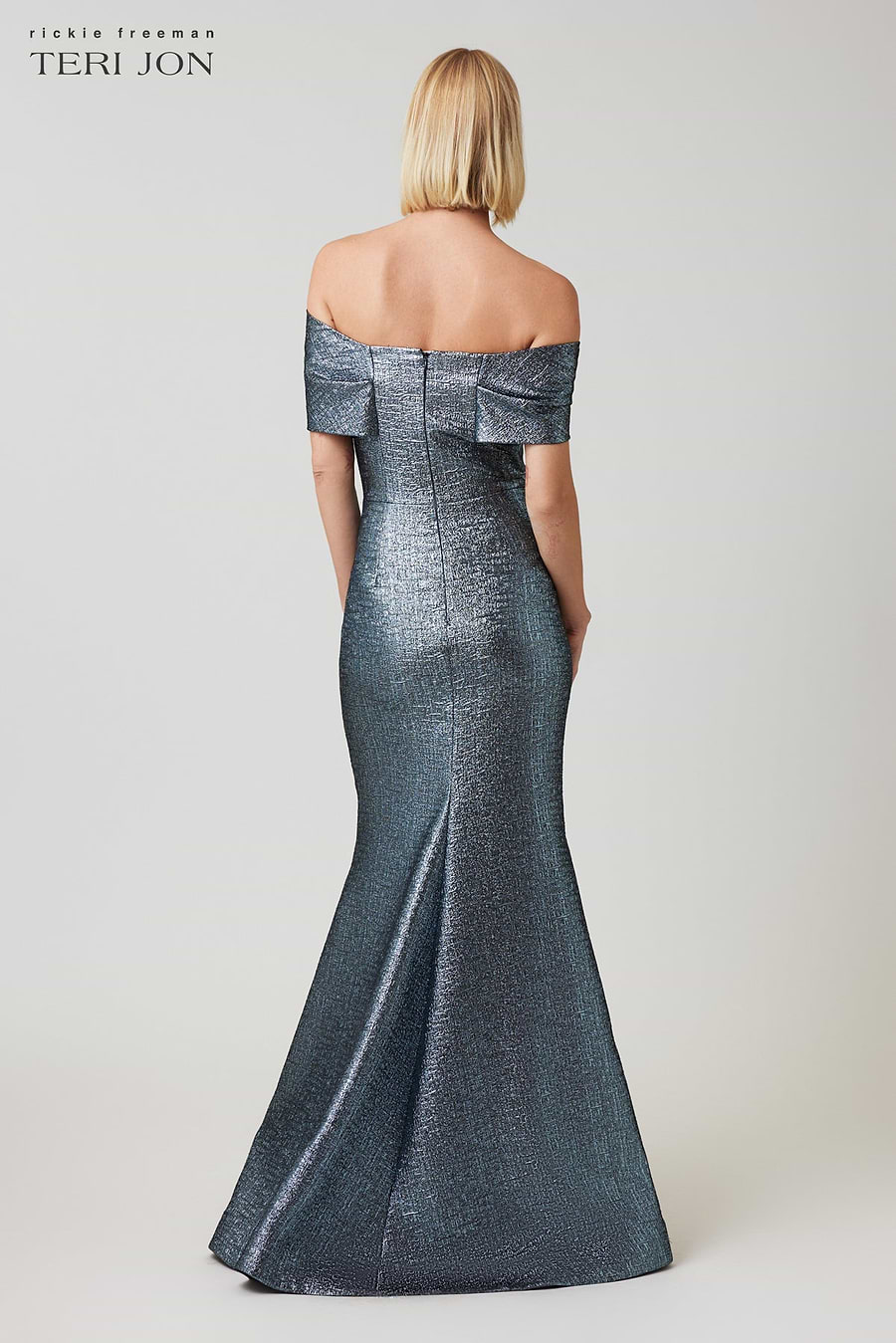 teri jon sequin dress Organza Off-the-Shoulder Sequin Embroidered Tulle Gown