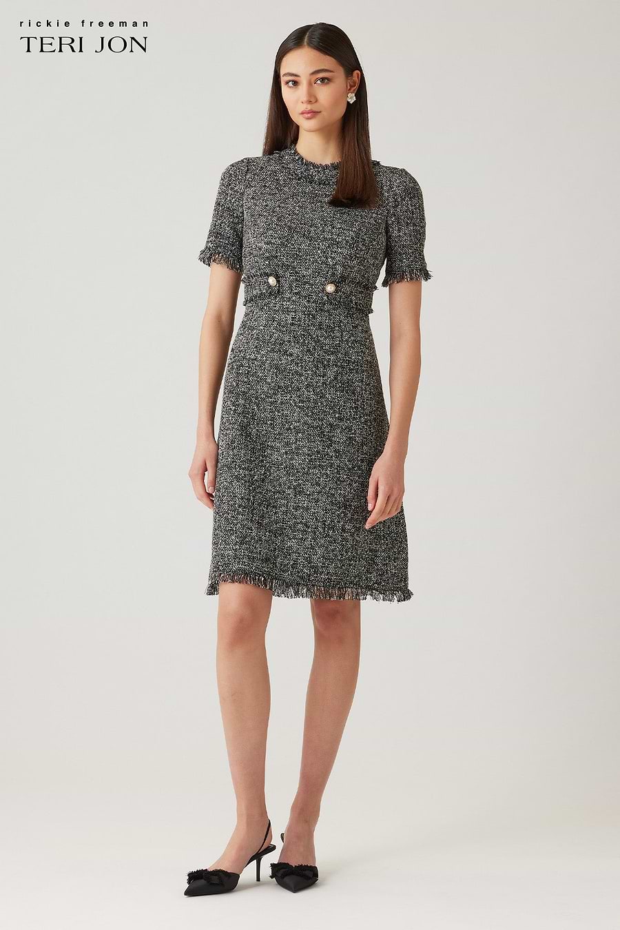 boucle dress knee length Lott Boucle Midi Dress Retrofete
