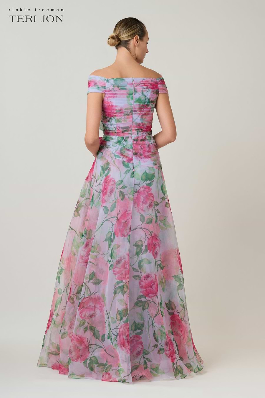 Teri Jon By Rickie Freeman Women's Organza Ruffled Rosette Gown - Multi - Size 8 - Lavender Multi Teri Jon By Rickie Freeman Women's Organza Ruffled Rosette Gown - Multi - Size 8 - Lavender Multi