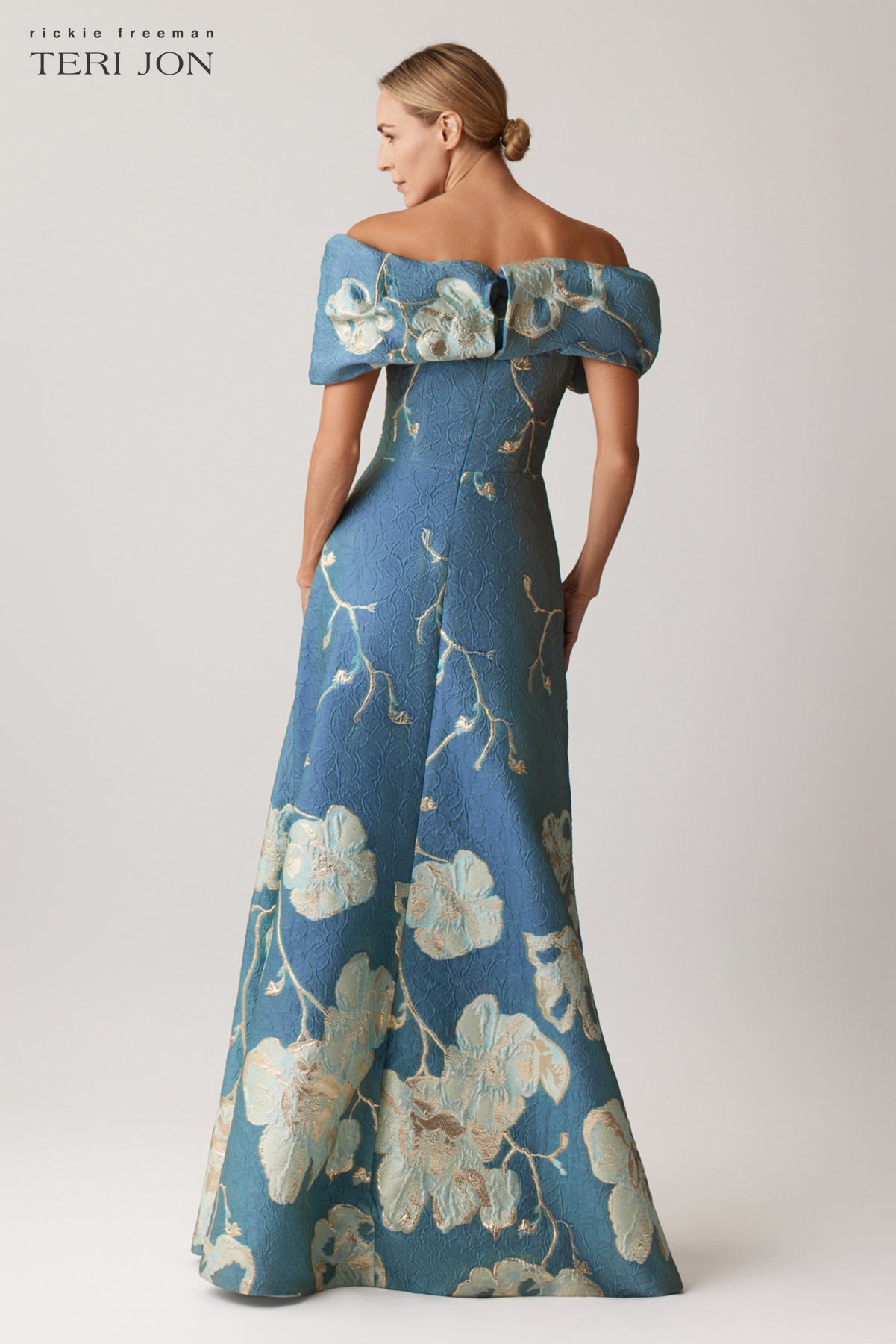 Off The Shoulder Floral Border Gown – Terijon.com