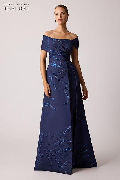 Jacquard Asymmetrical Aline Gown – Terijon.com