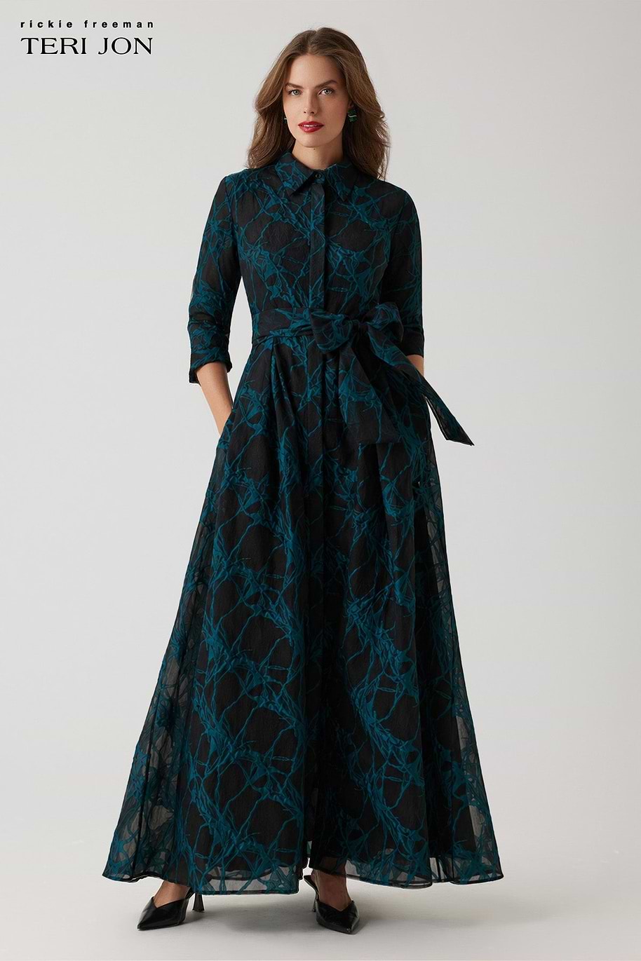 Organza Web Pattern Shirt Dress Organza Web Pattern Shirt Dress