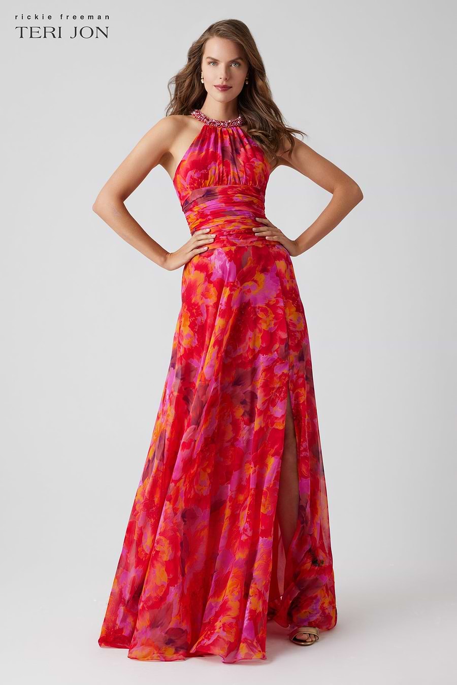 chiffon beaded maxi dress Elaine Chiffon Beaded Maxi Dress / Sky Blue | MESHKI