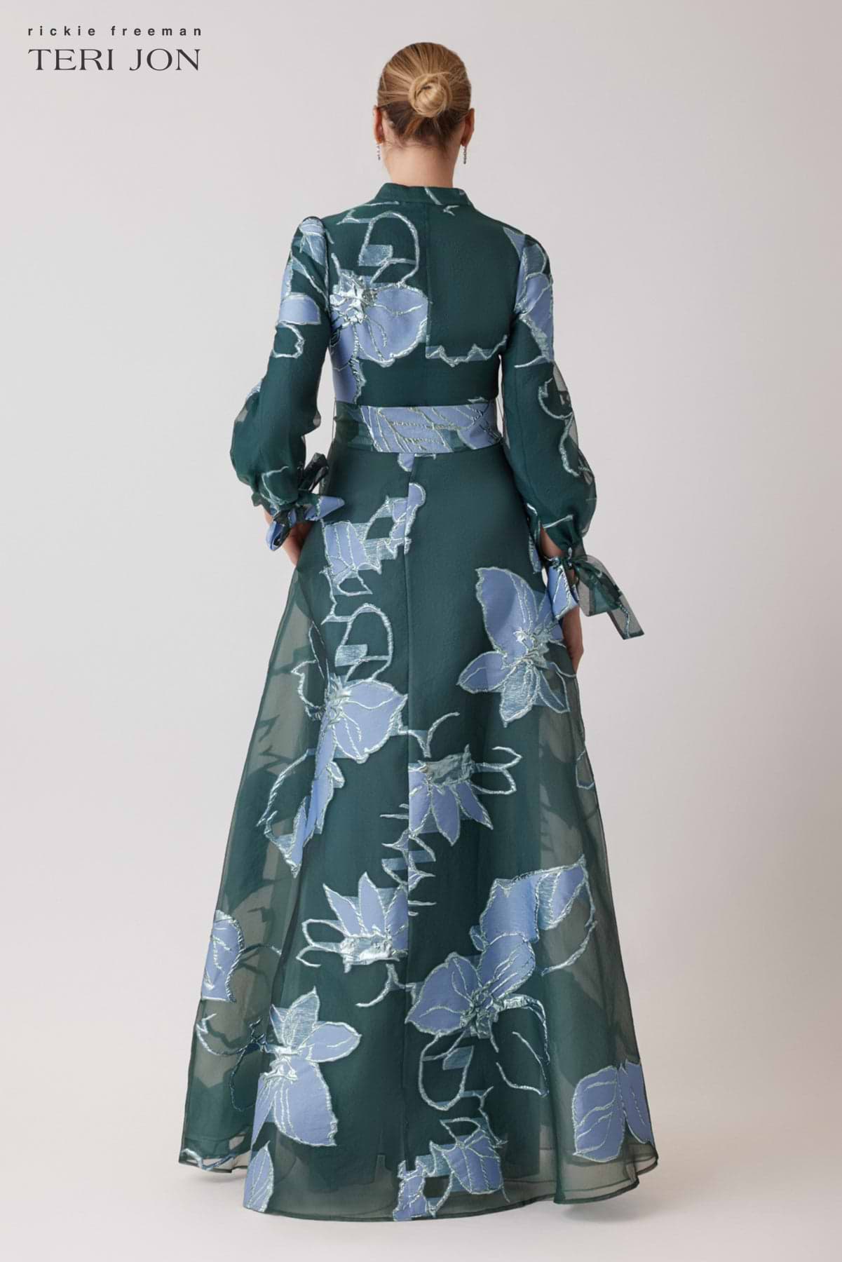 Floral Jacquard Mandarin Neck Shirt Gown Terijon.com Floral Jacquard Mandarin Neck Shirt Gown Terijon.com
