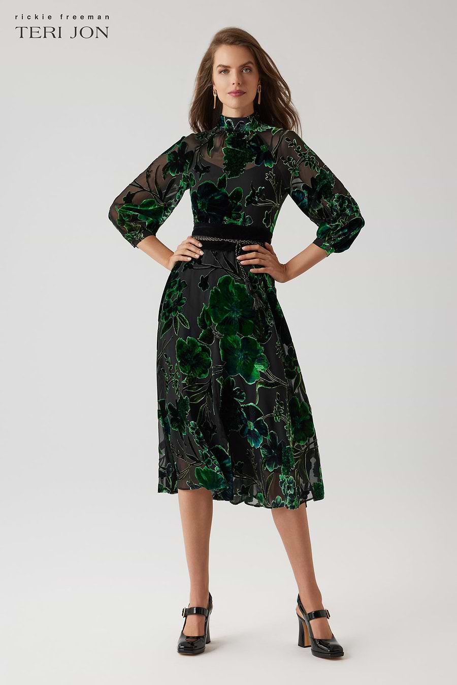 velvet burnout dress Skye Floral Burnout Velvet Dress