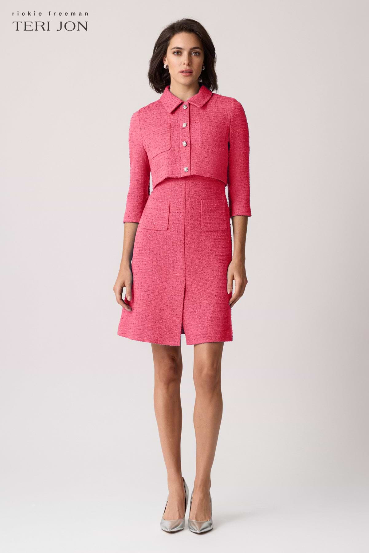 Boucle Two Piece Mock Jacket Dress Boucle Two Piece Mock Jacket Dress