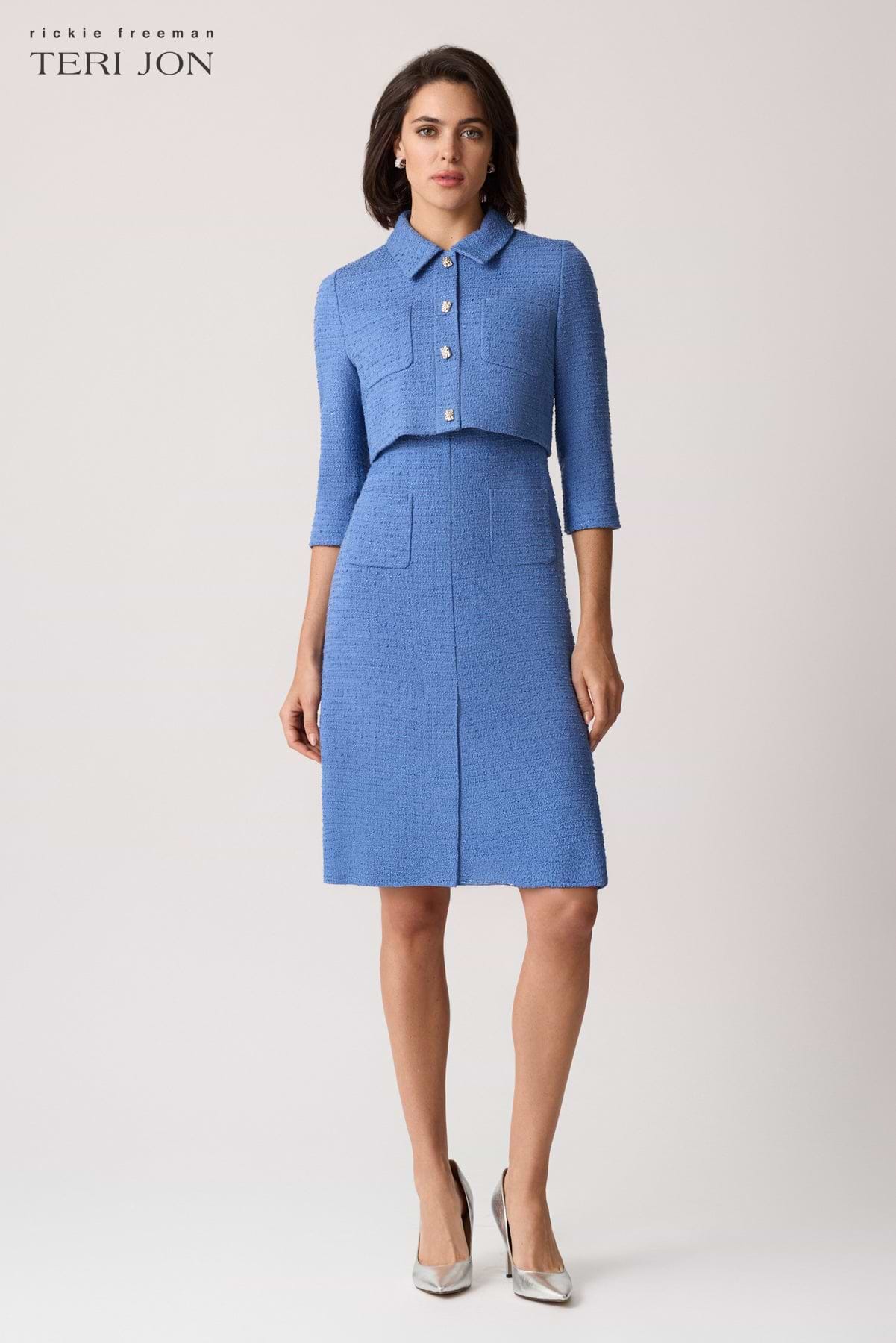 Boucle Two Piece Mock Jacket Dress – Terijon.com
