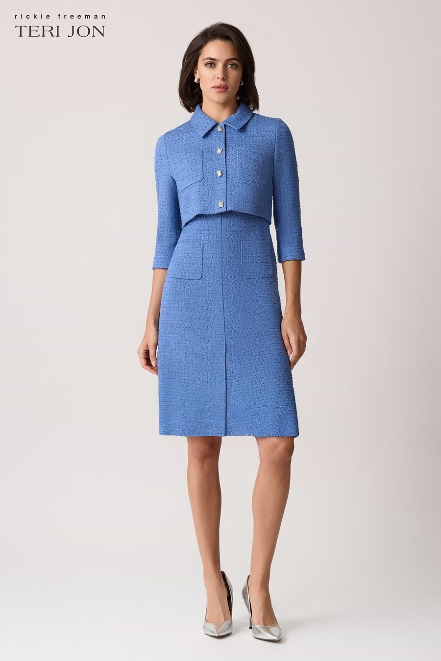 Boucle Two Piece Mock Jacket Dress Terijon.com Boucle Two Piece Mock Jacket Dress Terijon.com