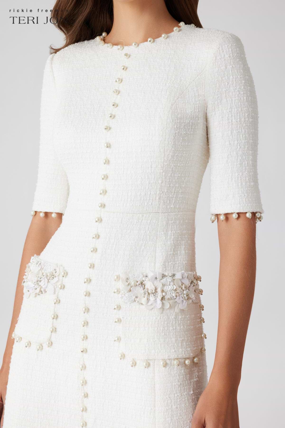 white christmas dresses SOFIA DRESS (BOUCLE) – ANNA QUAN US main image 0