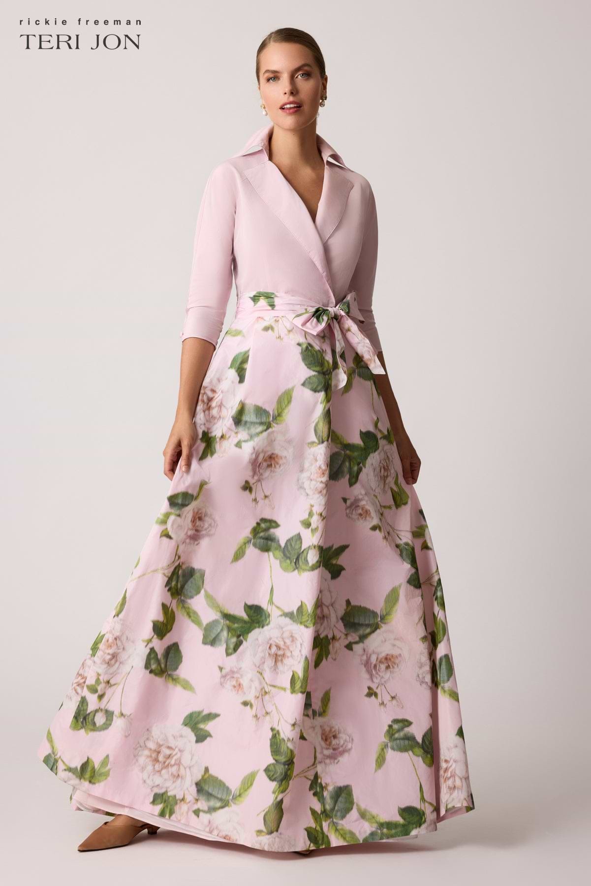 Taffeta Floral Print Shirt Dress – Terijon.com