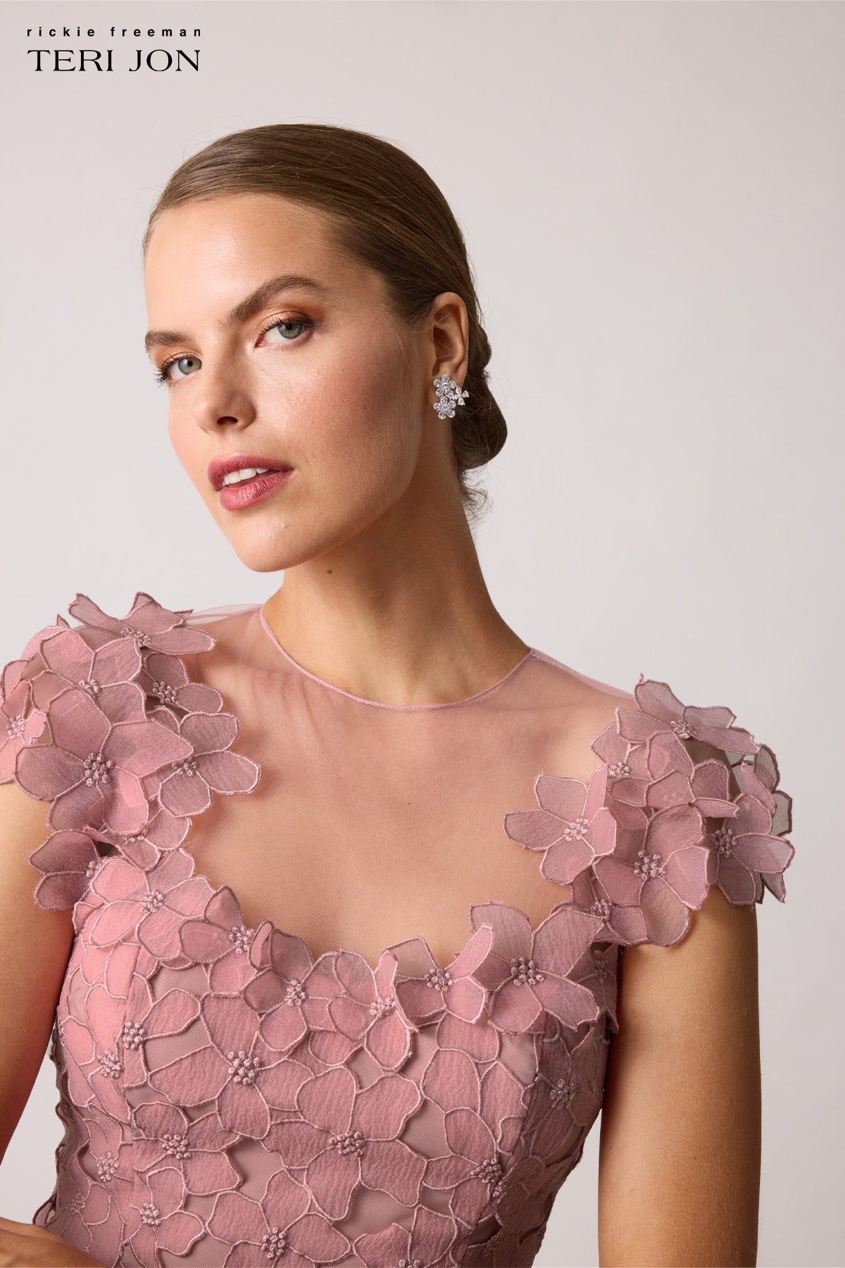 Organza Floral Re-Embroidered Gown – Terijon.com
