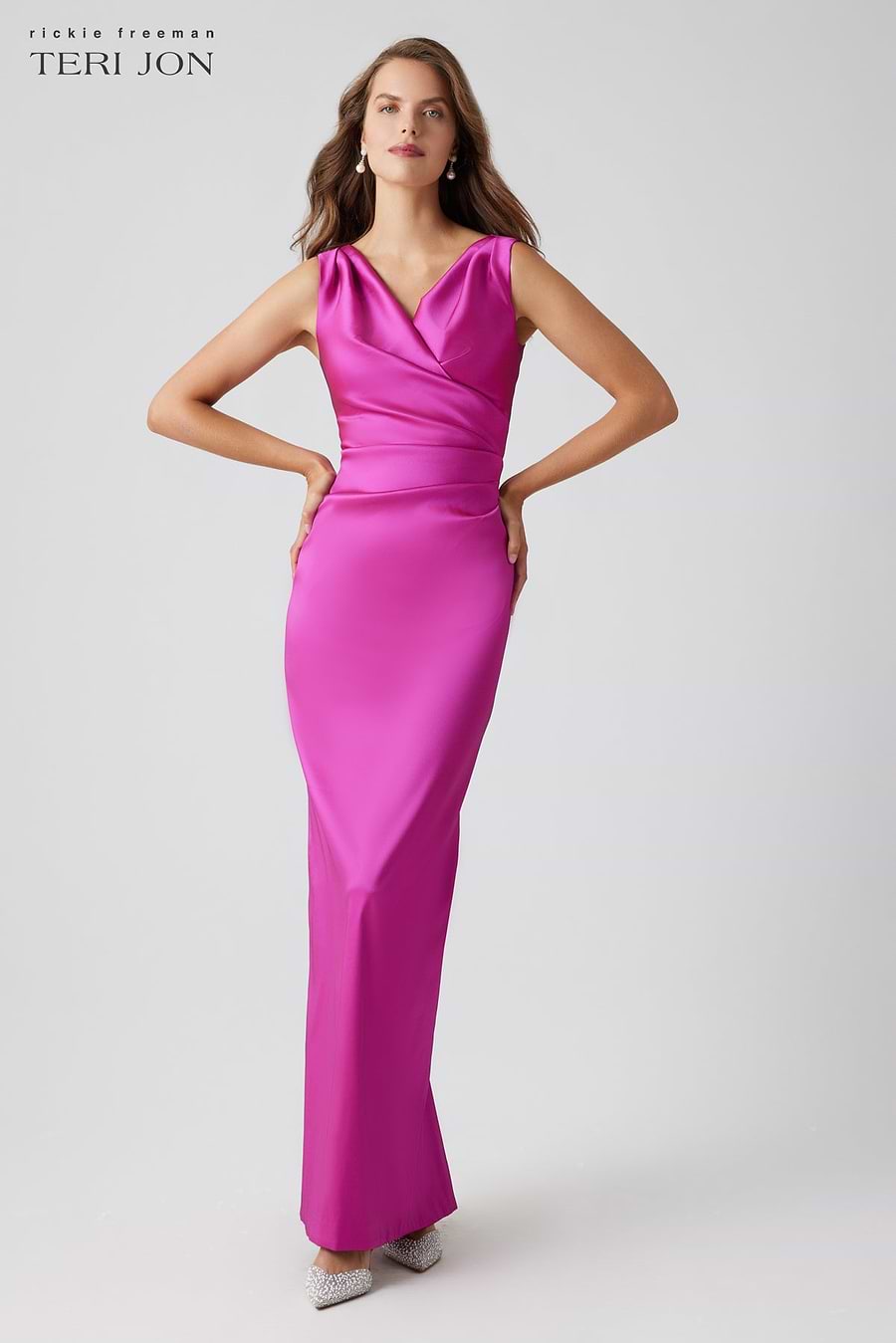 Mikado Stretch Ruched Tank Gown Terijon.com Mikado Stretch Ruched Tank Gown Terijon.com