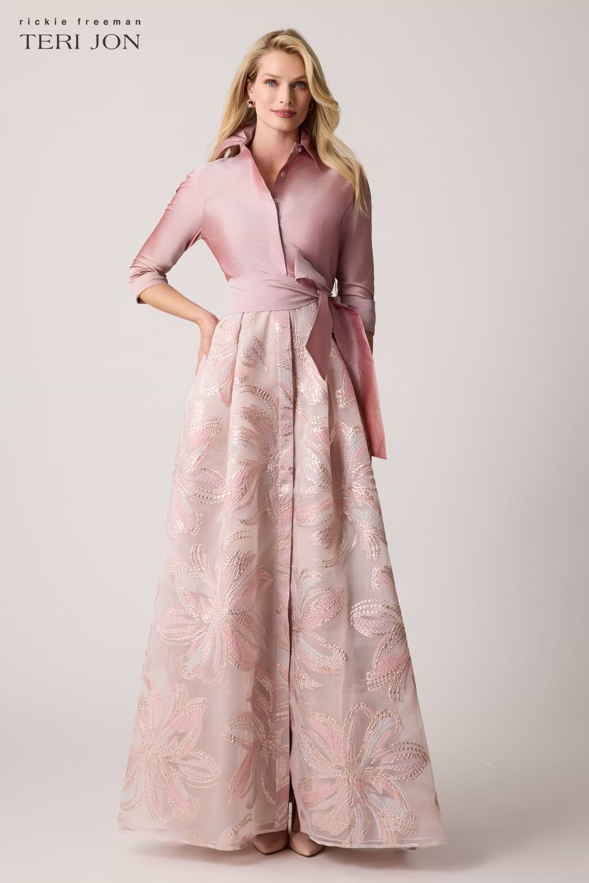 Shirt Dress Teri Jon Pink Dress Rickie Freeman For Teri Jon Floral- Embroidered Eyelet Taffeta Shirt Shirt Dress Teri Jon Pink Dress Rickie Freeman For Teri Jon Floral- Embroidered Eyelet Taffeta Shirt