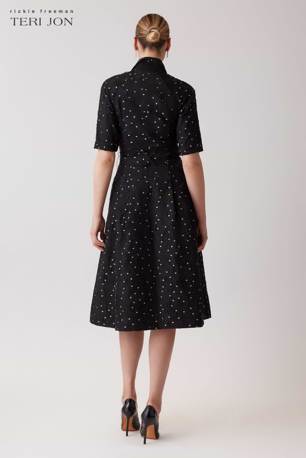 Polka Dot Short Sleeve Shirt Dress – Terijon.com