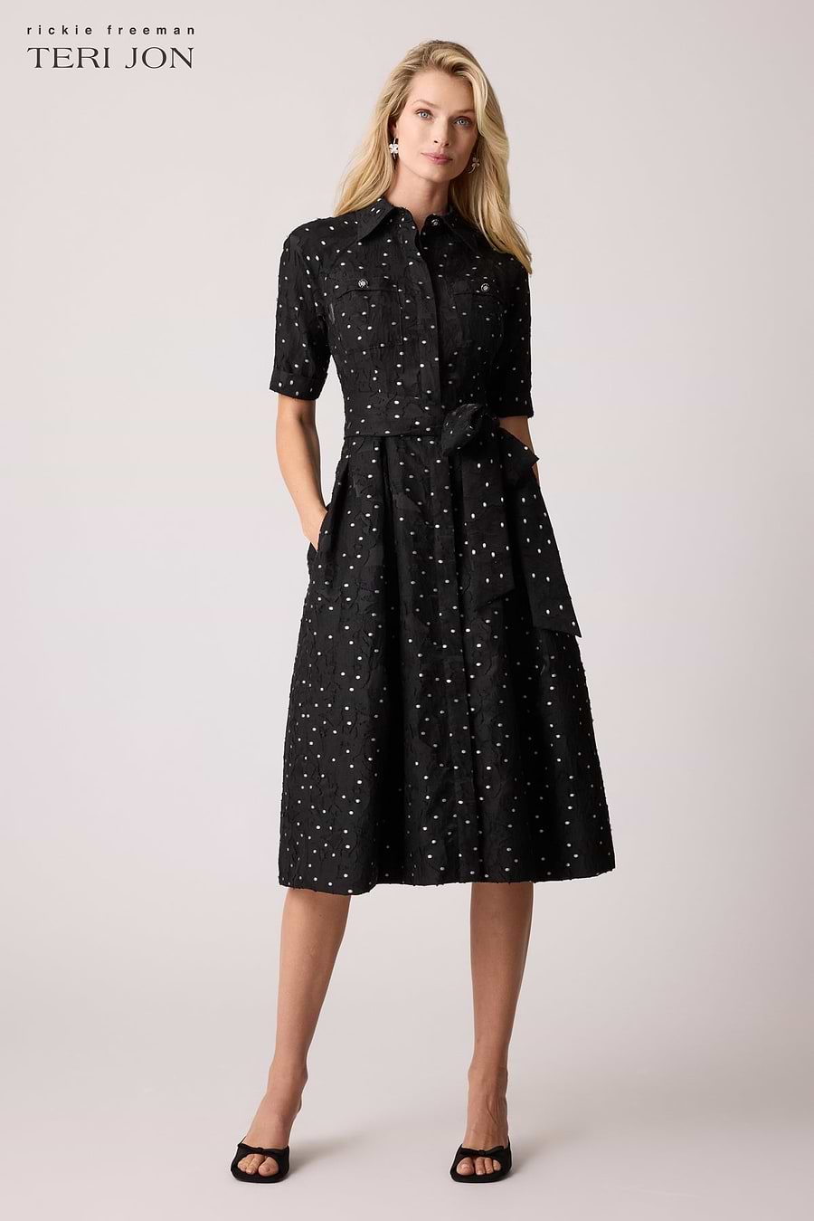 black polka dot shirt dress How to Style a Polka Dot Shirt Dress