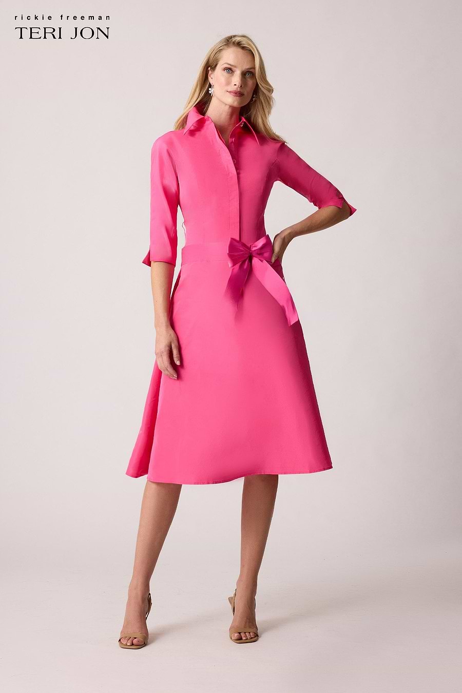 Taffeta Drop Waist Shirt Dress Taffeta Drop Waist Shirt Dress