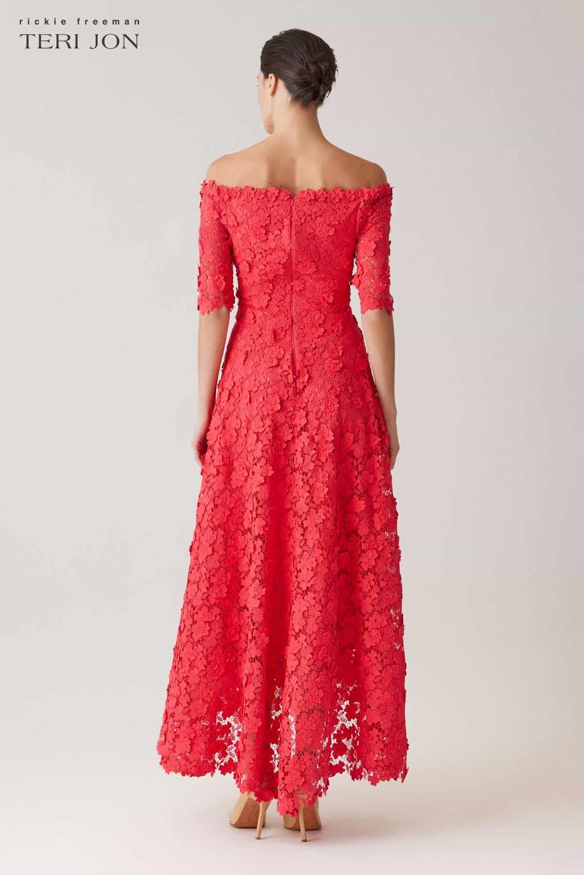 Lace Off The Shoulder High Low Dress – Terijon.com