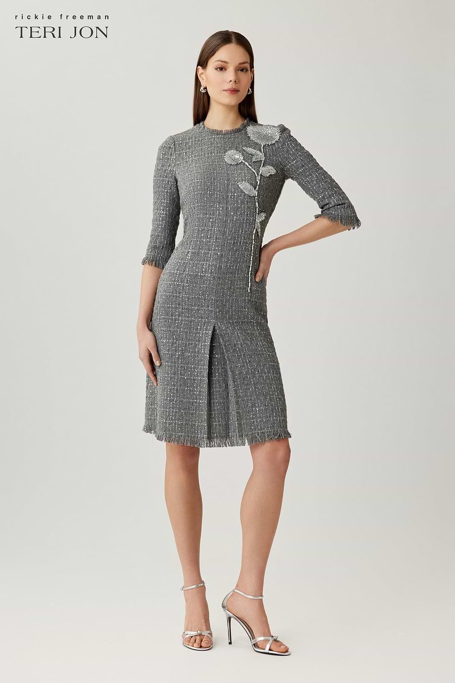 metallic tweed sheath dress St. John Lena Metallic Tweed Sheath Dress In Periwinkle/ Rose Lurex Multi -  64% Off